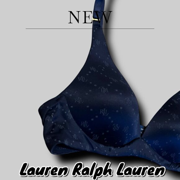 NWT Lauren Ralph Lauren T-Shirt Bra - Navy Blue - Size 34B - Picture 5 of 9